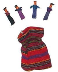 Guatemalan Worry Dolls in a Cloth Bag