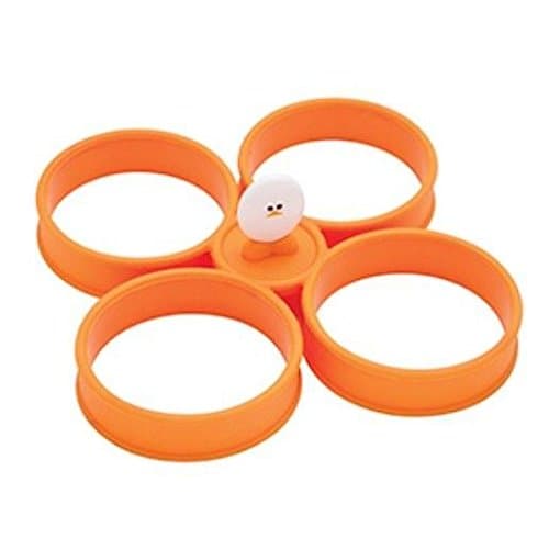 Silver Dollar Silicone Pancake Ring w/ Handle Round Egg Sandwich Maker Eggy