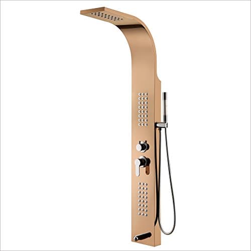 Shower Panel , Yoco shower system bathroom tower with body jets chrome shower spa shower tower stainless steel shower kit decor star shower panel waterfall shower shower fixtures 3009M Rose Gold