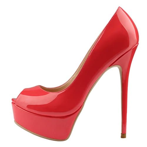 Eithy Women's Peep Toe Slip on Stiletto High Heels Platform fashion Dress Party Pumps 8 M US