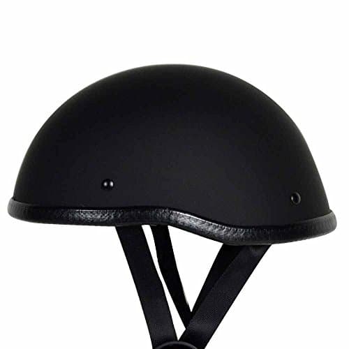 RIVAL N12 Skull Cap Novelty NON DOT Motorcycle Low Profile Half Helmet Beanie Harley Chopper Cruiser Biker Airsoft Skid Lid (XX-Large, Matte Black)