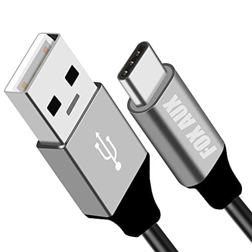Fox Aux USB-C to USB 3.0 High Speed Universal Cable - 3 ft (BLACK) - Galaxy S8, Galaxy Note 8, Moto Z2 Force, Nexus 5X, Nexus 6P, Google Pixel 2, LG V30, LG G6 accessory