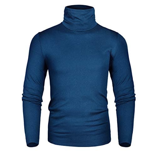 Men's Slim Fit Soft Turtleneck Long Sleeve Pullover Thermal T-Shirt