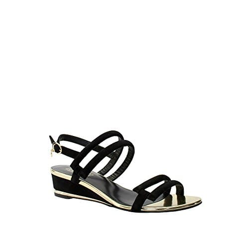 Loriblu Black Suede Wedge Heel Sandal