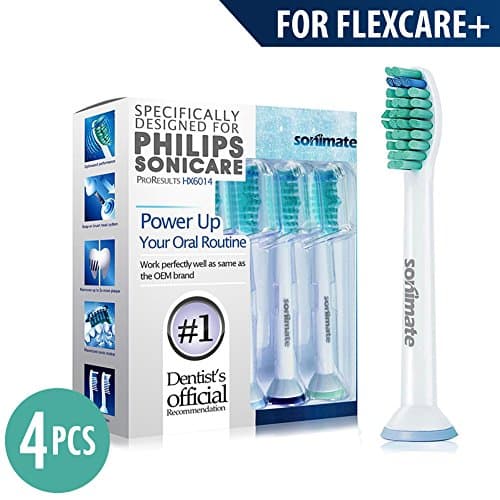 Flex Care Plus Brush Head - Generic Philips Sonicare Replacement Tootbrush Heads for FlexCare+ - 4 Pack ( Fit: HX6150 HX6160 HX6910 HX6911 HX6921 HX6930 HX6932 HX6942 HX6950 HX6960 HX6972 HX6992)