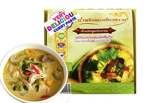 Set of 100g. x 2 Packets Thai Tasty Curry Paste Original Traditional Thai Paste Which is Delicious, Hot and Spicy (Green Curry Paste)