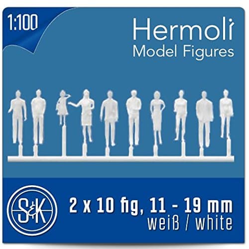 Hermoli Model Figures Scale 1:100 Type: Standing - White - Pack of 40
