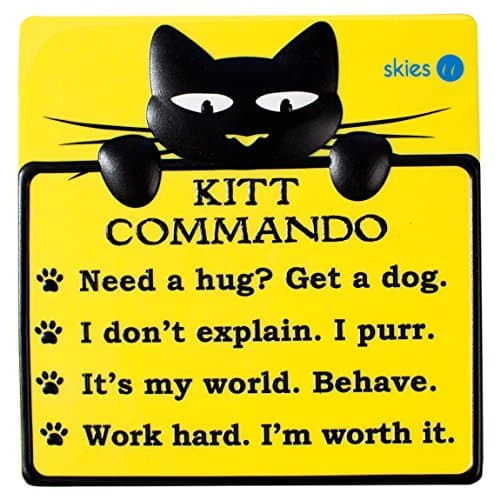 KITT COMMANDO Unique Heavy Duty Cat Refrigerator Magnet for Home, Office, Whiteboard and Metal Surfaces - a Fun Novelty for Kitchen, Bar or Playroom