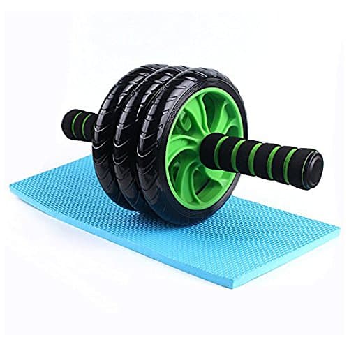 Rams Bro Exerciser Ab Wheel Ab Roller Home Gym Workout Exercise Lose Weight Fitness Equipment with Knee Pad (Three Wheel)
