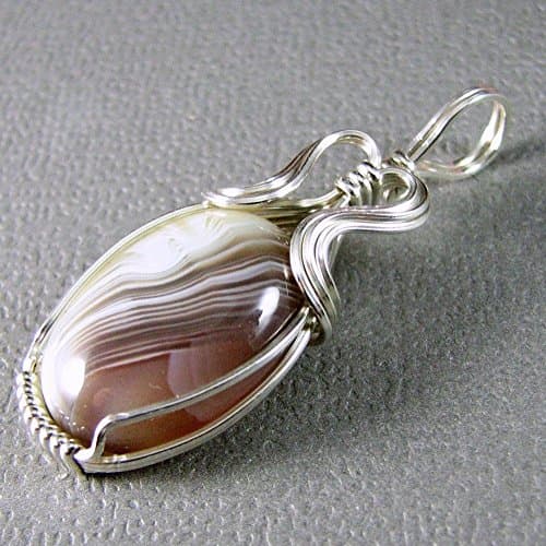 Botswana Agate Sterling Silver Pendant