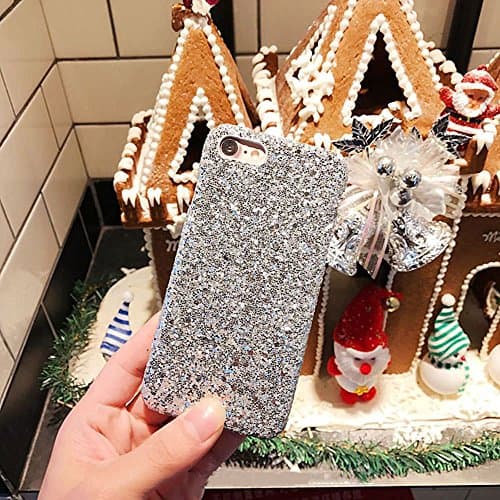 iPhone 6 Fashion Case, PEPMUNE iPhone 6S Shockproof Hard PC Case, Premium Super Cute Sparkle Sequin Design Shell Ultra Slim Perfect Fit Bling Glitter Plastic Back Cover for Girls Women Luxury Shiny Rhinestone Protective Cases Cover-Silver
