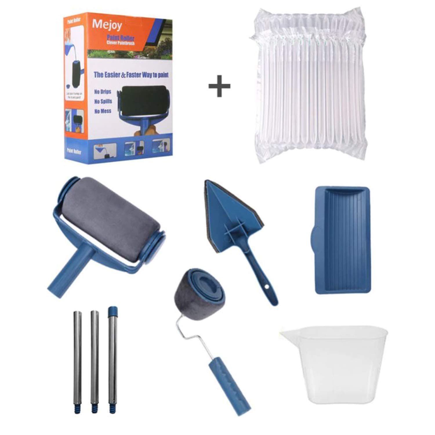 8pcs Paint Roller Multifunctional Household Use Wall Decorative Paint Roller Brush Tool Painting Brushes Set