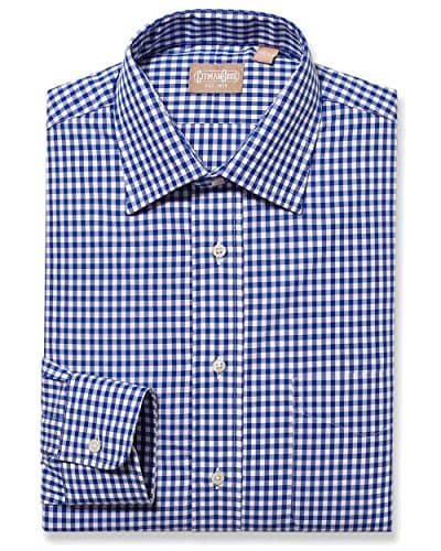 EZ Tuxedo Gitman Medium Spread Gingham Navy Dress Shirt