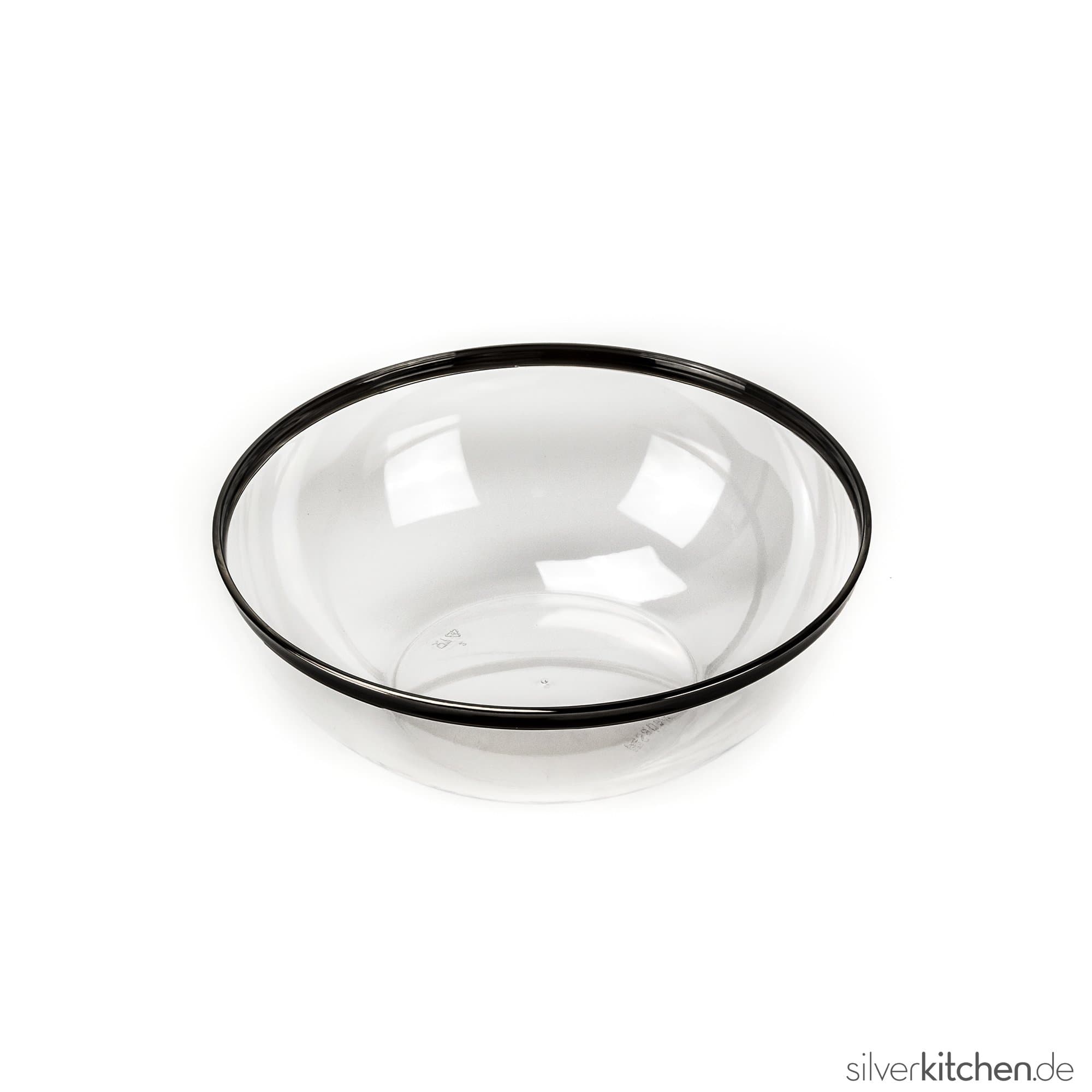 Silverkitchen Salad Bowl Diameter 27 cm high class Plastic Transparent/Silver, 1 item