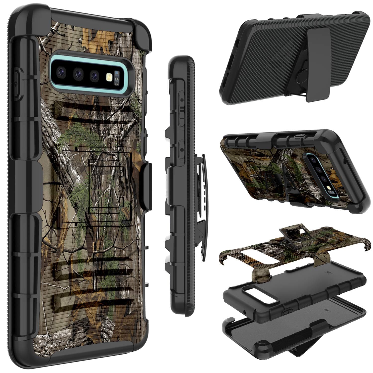 Galaxy S10 Plus Case, Zenic Heavy Duty Shockproof Holster Protective Case with Swivel Belt Clip Kickstand Compatible for Samsung Galaxy S10 Plus / S10+ 6.4 inch(Natural)