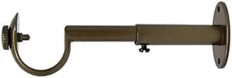 Urbanest Adjustable Solid Zinc Curtain Rod Bracket Wall Holder, Fits Up to 1 1/8" or 1 1/4" Rod, 1 Piece - Antique Gold