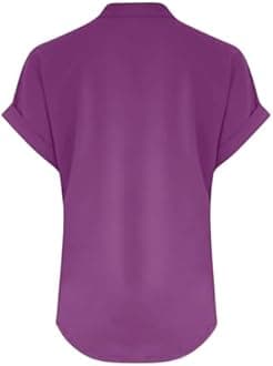 Yinguo Ladies Tops 2025 Women's Summer Cotton Linen Cap Sleeve T-Shirt Button V Neck Tunic Tops Fashion Baggy Solid Plain Shirts Trendy Blouse 1