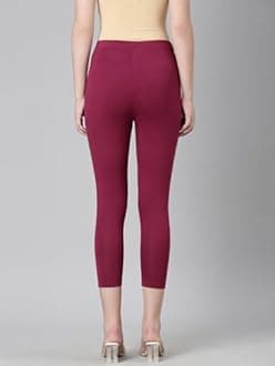 TWIN BIRDS Viscose Elastane Stretch Leggings for Women | Mid Rise Skinny Fit, High Ankle & 7/8 Cropped Length Active Legging