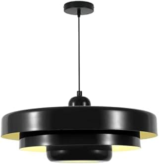 Qepeety Black Pendant Lights Kitchen Island Contemporary Farmhouse Hanging Lamp Nordic Flush Mount Ceiling Light 17.7" Adjustable Dome Chandelier for Dining Room Bedroom Over Sink Lighting