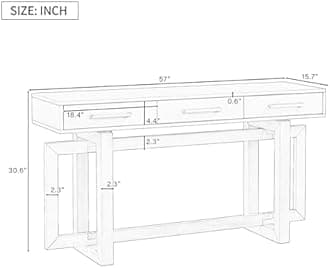 Quarte Elegant Console Table with Three Storage Drawers, Extra Long Sofa Table for Entryway, Hallway, Living Room, Foyer, Corridor (Antique Gray#1)