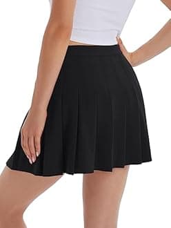 DJT FASHION Women's Casual Stretchy Flared Pleated Mini Skater Skirt with Shorts