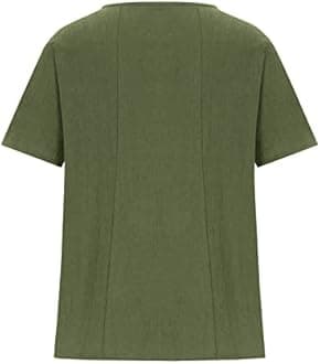 FOCLMP Women Floral Print Linen Shirts Short Sleeve Gauze Tops Loose Fit Cotton Blouses Trendy 2024 Clothing