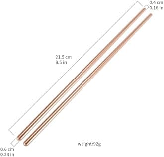 YINOX Double Layer Copper Bowl Copper Spoon Copper Chopsticks Copper Tableware Copper Bowl Set (1 Set) (Copper Chopsticks)