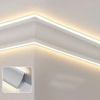 Jievmrs Crown Molding Led Indirect Lighting, Baseboard Led Strip Diffuser for Wall Corner or Ceiling, Surface Mounted Crown Moulding Without Led Strip(130cm/4.3ft)