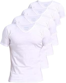 Comfneat Men's Undershirts 100 Percent Cotton Underclothing Comfy V-Neck T-Shirts (4-Pack/6-Pack)
