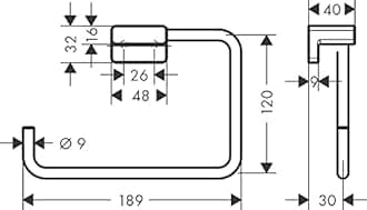 hansgrohe AddStoris Towel ring, brushed black chrome, 41754340