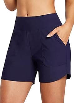 baleaf Women's 3"/5"/7"/9" High Waisted Swim Board Shorts Quick Dry Swimsuits Bottoms Trunks with Pockets