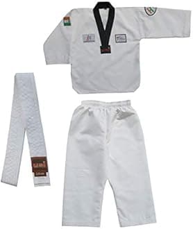 USI UNIVERSALUSI UNIVERSAL Unisex White (Size 110cm, 1 Set) Knee-Length Bouncer Taekwondo Dress, Taekwondo Uniform for Men & Women