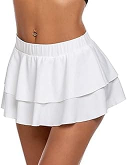 Avidlove Women’s Pleated Mini Skirt Ruffle Lingerie Layered Lingerie Skirt Y2K Plaid Schoolgirl Outfit Role Play, XS-4XL