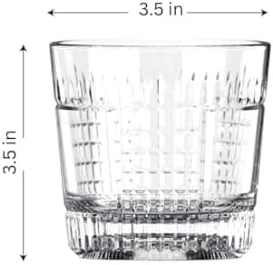 LEMONSODA Crystal Cut Old Fashioned Whiskey Glasses - 12oz Ultra-Clear Premium Lead-Free Glass Tumbler For Drinking Bourbon, Scotch, Cognac, Cocktails (Fix, Set of 36)(2218)
