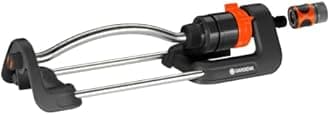 Gardena 18700-80 Aqua Frost-Proof Oscillating Sprinkler, Covers Areas up to 2400 Sq. Ft, Made in Germany