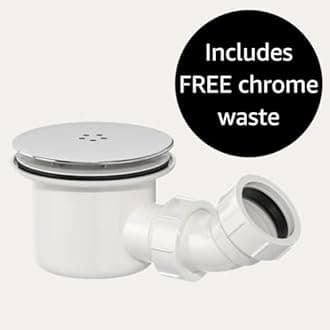 1400 x 700 x 45mm White Bathroom Shower Tray for Enclosures Cubicles & Wet Room with Waste, Rectangular