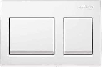 Geberit Flush Plate | Rectangular | Alpha 35 series | 115.045.11.3 | 2 years warranty | Front Actuation Dual Push Plate for Geberit Concealed Tank | Compatible with Concealed Flush Tank (White)