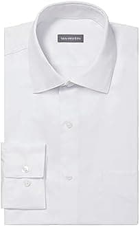 Van Heusen mens Dress Shirts Regular Fit Lux Sateen Stretch Solid Dress Shirt