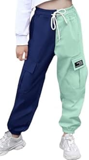 SANGTREE Girls & Womens Drawstring Cargo Jogger Pants,3 Years - Women 3XL