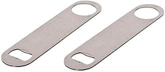 Bartender Bottle Opener, Flat Bar Blade Bottles Opener Stainless Steel with Round & Oval Design Features for Any Bottle Open, Easy to Use and Clean, Kitchen, Bar, Resturant Tool (2)