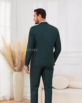 SPTALLFITJSV Men's 3 Piece Suits Slim Fit Peak Lapel 2 Button Blazer Jacket Vest Pants Set Wedding Business Prom Party Suit