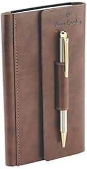 Business Gift Set | Luxorious Chorme Finished Ball Pen & Premium Leather Brown Diary | Ideal For Christmas, New Year & Corporate Gifting