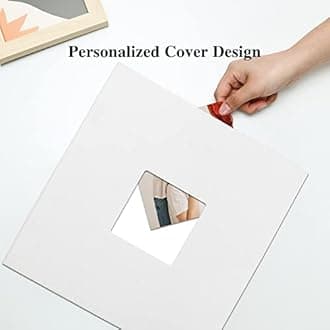 Vienrose Large Photo Album Self Adhesive for 4x6 8x10 10x12 Pictures Scrapbook Album DIY 60 Blank Pages with A Metallic Pen