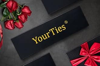 YourTies Men's Neckties Striped Tie and Plaid Neckties for Men Woven Silk Tie Gold Tie Clip Set