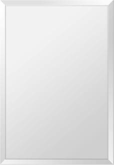 Fab Glass and Mirror Rectangle Frameless Wall Mirror, 36" x 48", Clear