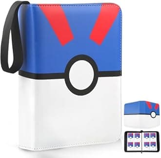 Card Binder 4 Pocket, Trading Card Holder Fits 400 Cards With 50 Removable Sleeves, Portable Collection Card Ablum, Game Card Case book With Zipper for Gift - Blue