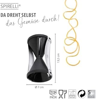 GEFU GEF-13460A Duo Spiral Cutter, Black/Stainless Steel,color may vary