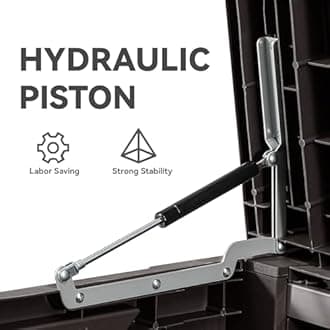 YITAHOME 120 Gallon Outdoor Storage Deck Box, Large Resin Patio Storage for Outdoor Pillows, Garden Tools and Pool Supplies, Waterproof, Lockable (Brown)