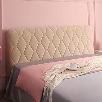 Headboard Slipcover for Twin Queen Full California King Size Beds, Bed Cover Protector Padded Velvet Dustproof Stretch Solid Color Quilted Head Covers, Camel, 100cm(39 Inch )