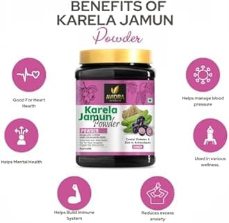 Karela Jamun Powder With 13 Potent Herbs Helps Regulate Sugar Management -Pack of 250 Gm Jar